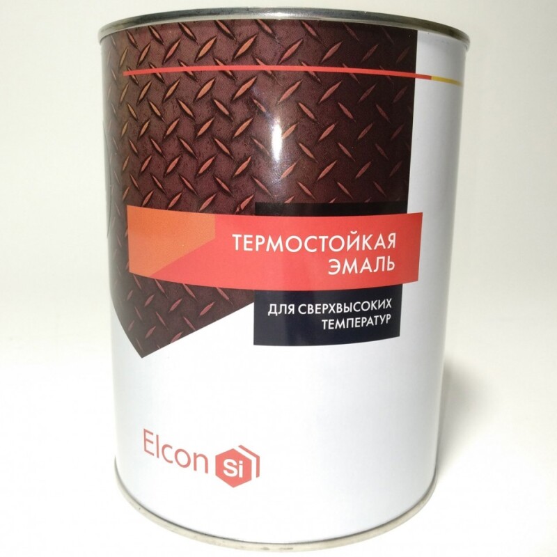 Эмаль термостойкая Elcon банка 0,8 кг (серебристая)