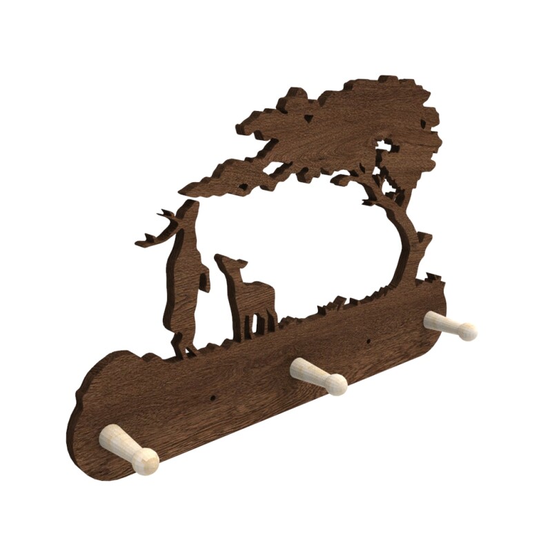 Вешалка "Олени". 3 кр. Тонированная