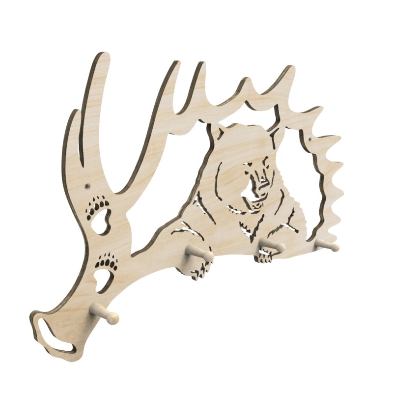 Вешалка "Медведь в роге"  4кр.